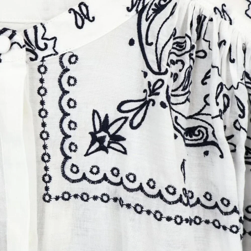 Madewell White Button-Down Bandana Print Top - Picture 4 of 8